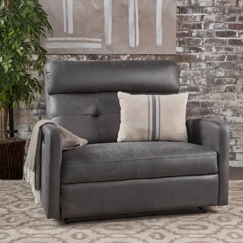 Moderner zeitgenössischer Relaxsessel (Zweisitzer), Loveseat aus Stoff mit weichen Polstern