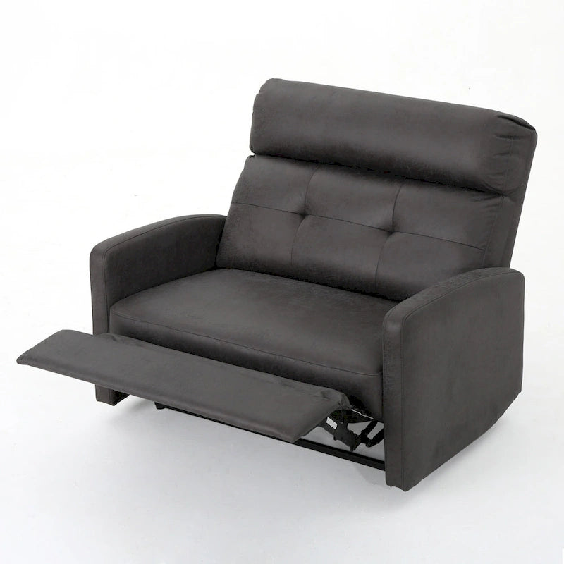 Moderner zeitgenössischer Relaxsessel (Zweisitzer), Loveseat aus Stoff mit weichen Polstern
