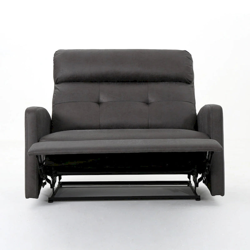 Moderner zeitgenössischer Relaxsessel (Zweisitzer), Loveseat aus Stoff mit weichen Polstern