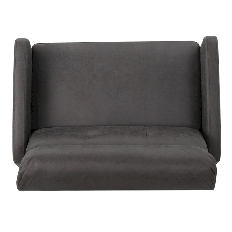 Moderner zeitgenössischer Relaxsessel (Zweisitzer), Loveseat aus Stoff mit weichen Polstern