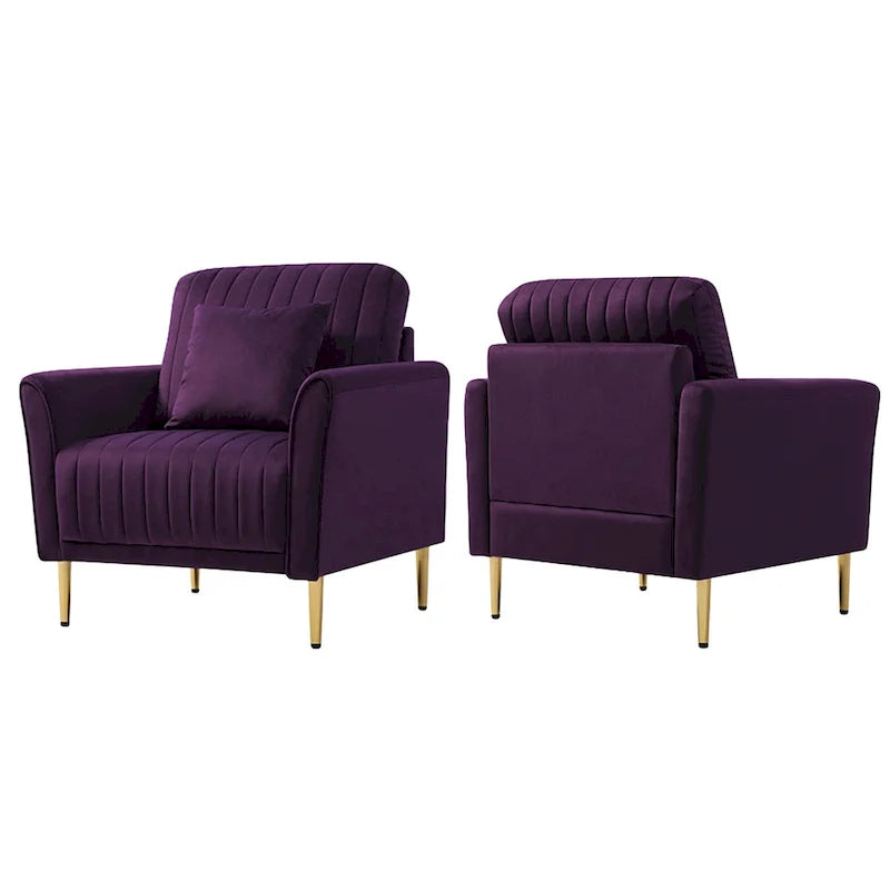 Samt-Sessel für das Wohnzimmer - 2er-Set