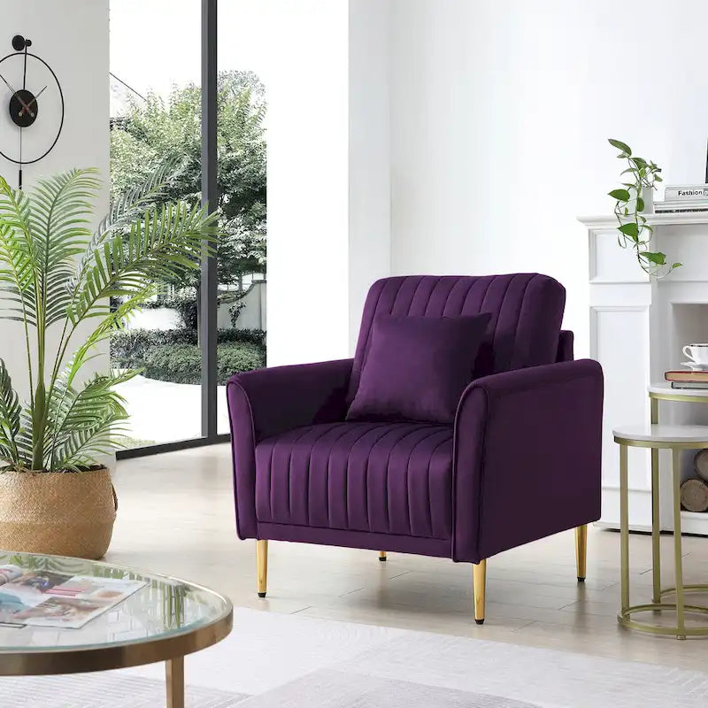 Velvet Accent Chair Living Room Chair Set of 2