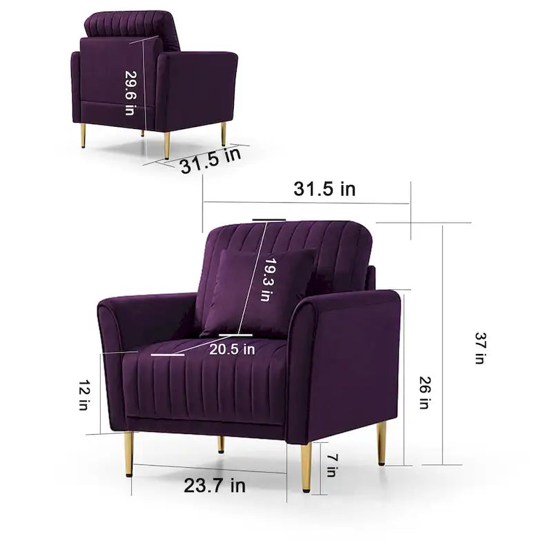 Samt-Sessel für das Wohnzimmer - 2er-Set