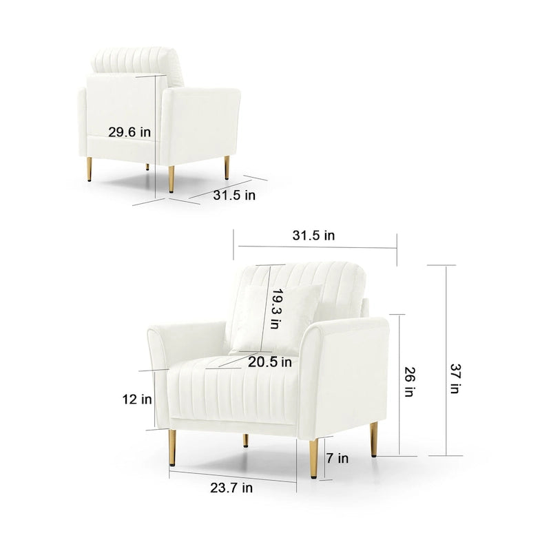 Samt-Sessel für das Wohnzimmer - 2er-Set