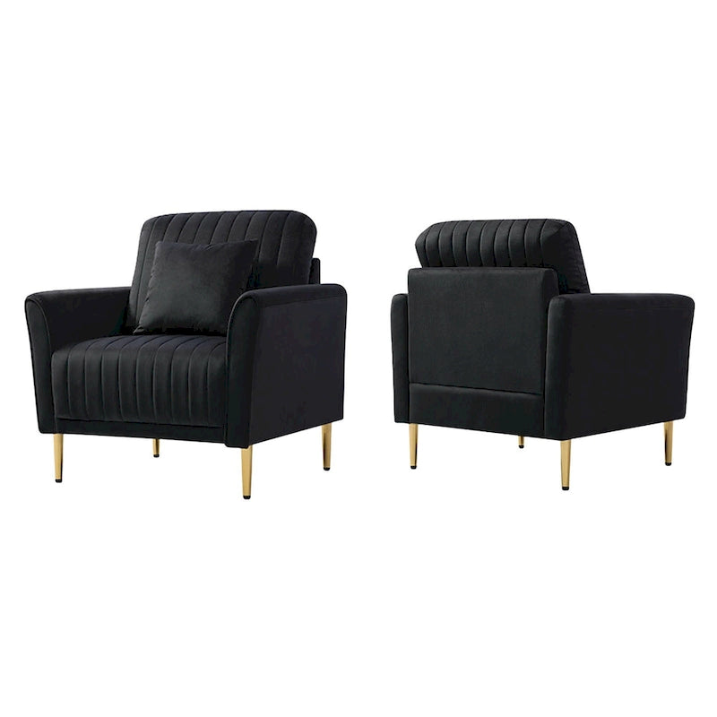 Samt-Sessel für das Wohnzimmer - 2er-Set