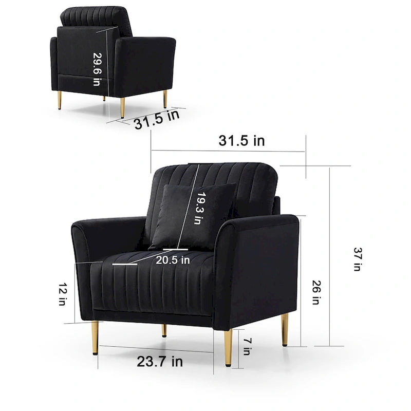 Samt-Sessel für das Wohnzimmer - 2er-Set