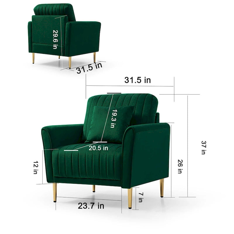Samt-Sessel für das Wohnzimmer - 2er-Set