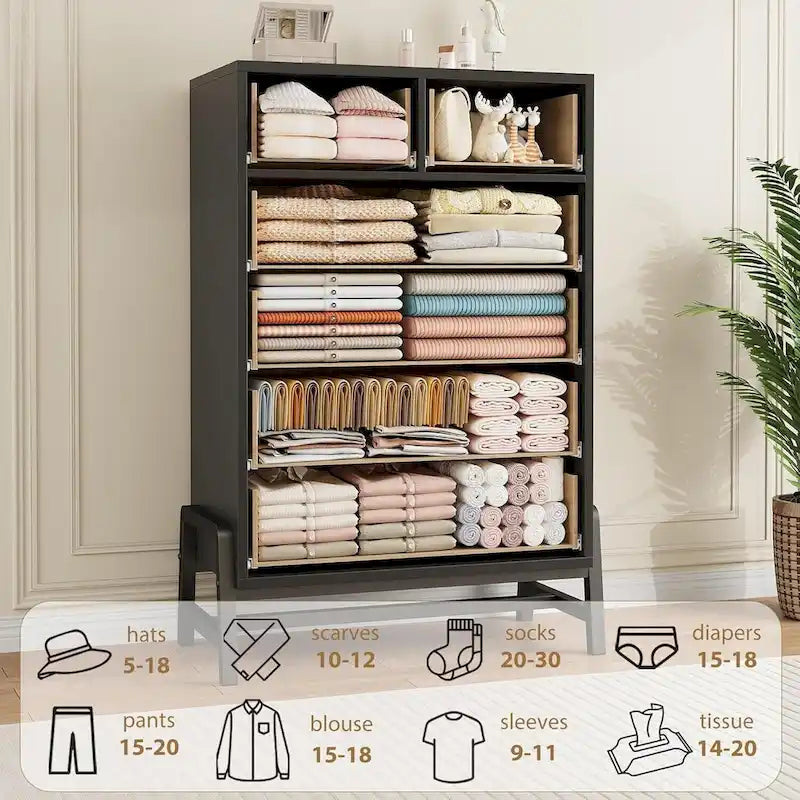 Commode haute indépendante à 4+2 tiroirs pour chambre