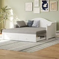Holz-Tagesbett mit 2 Stauraumschubladen, Twin-Size-Plattformbett mit Stauraum - ausziehbares Tagesbett in Twin-Size mit ausklappbarem Gästebett, Schlafsofa