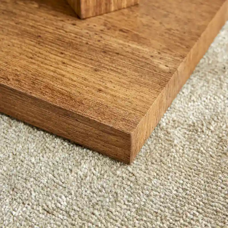 47.2 moderner rechteckiger Couchtisch mit Tischplatte aus gehärtetem Glas und MDF-Beinen