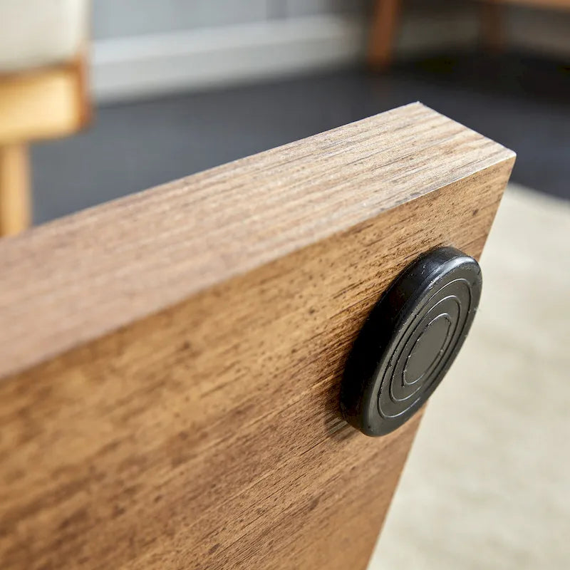 47.2 moderner rechteckiger Couchtisch mit Tischplatte aus gehärtetem Glas und MDF-Beinen