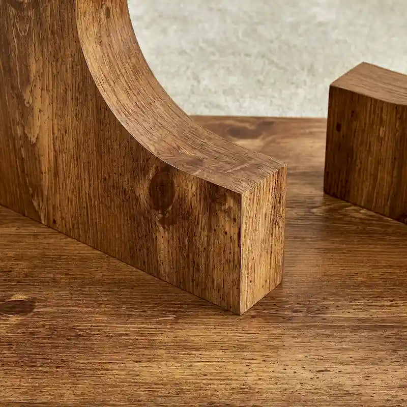 47.2 moderner rechteckiger Couchtisch mit Tischplatte aus gehärtetem Glas und MDF-Beinen