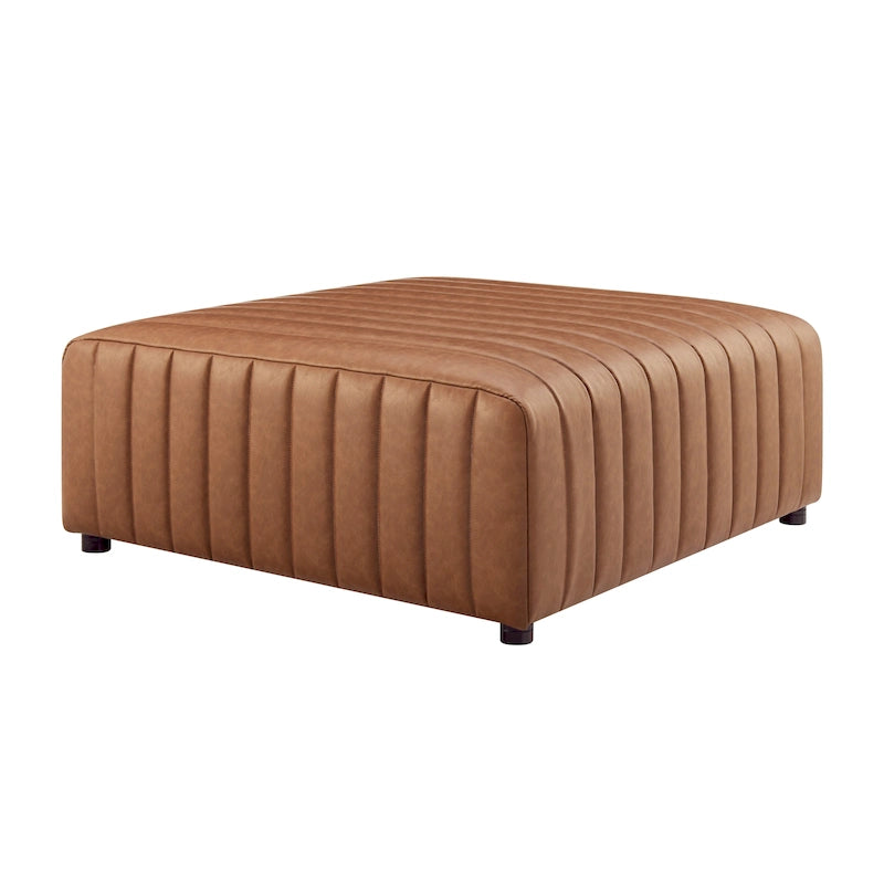 Quadratischer Couchtisch/Hocker aus Kunstleder