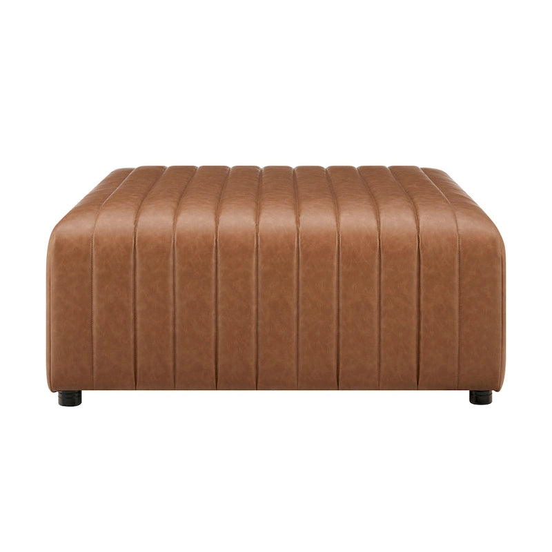 Quadratischer Couchtisch/Hocker aus Kunstleder