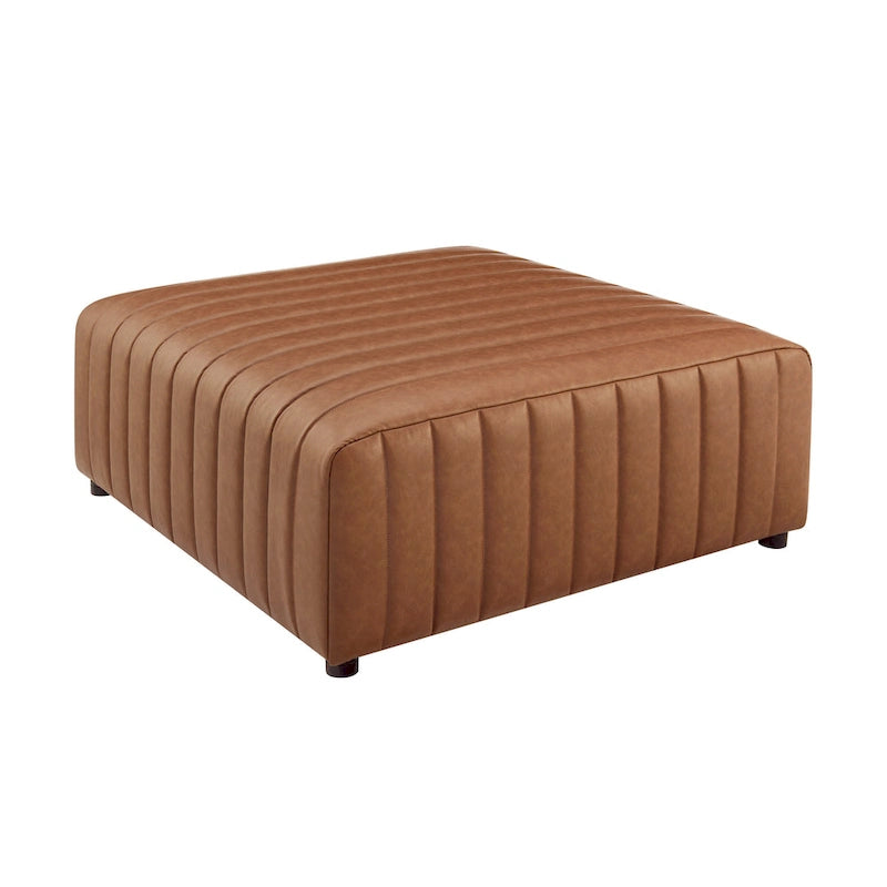 Quadratischer Couchtisch/Hocker aus Kunstleder