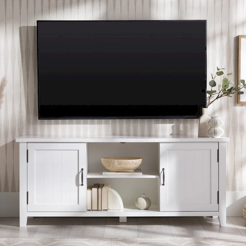 58-Zoll-TV-Ständer mit geriffelten Türen