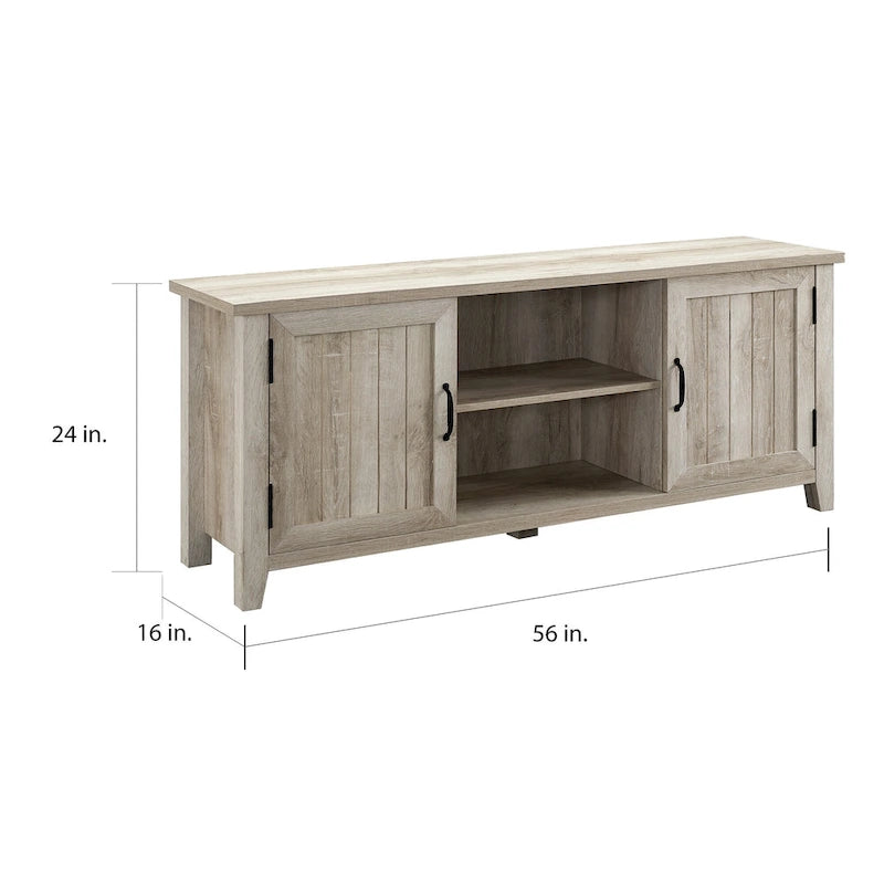 58-inch TV stand with grooved doors