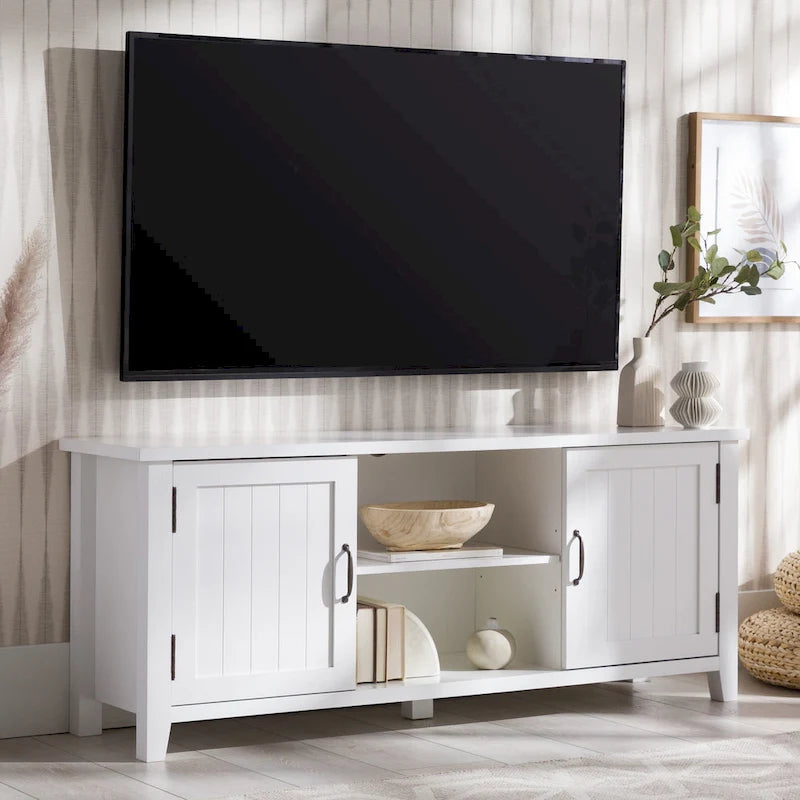 58-inch TV stand with grooved doors