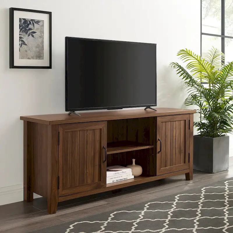 58-inch TV stand with grooved doors