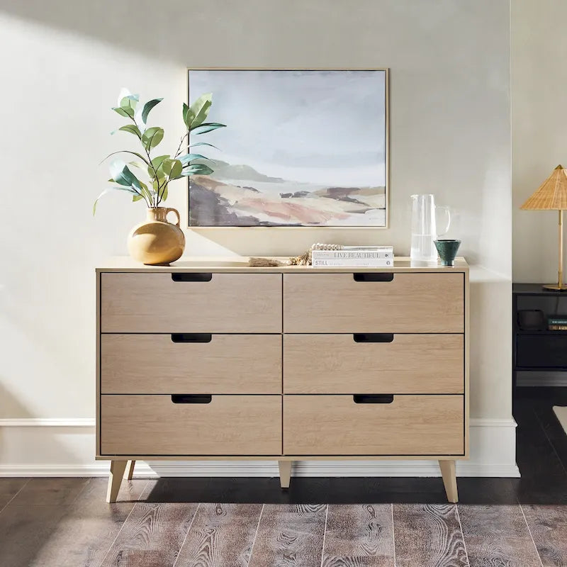 6 Drawer Dresser with Cut Out Handles