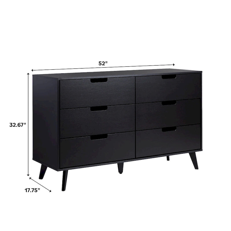 6 Drawer Dresser with Cut Out Handles