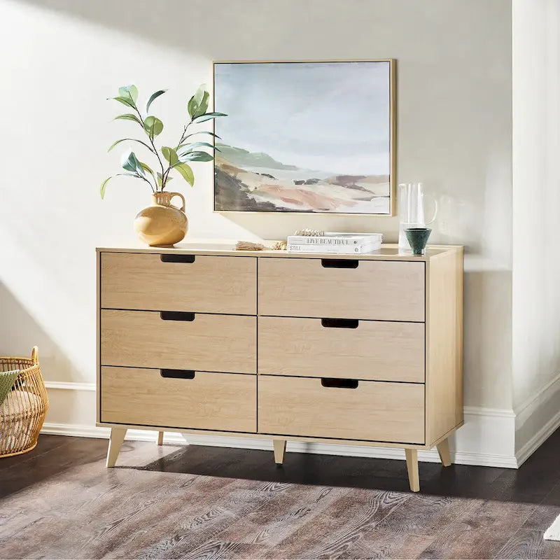 6 Drawer Dresser with Cut Out Handles