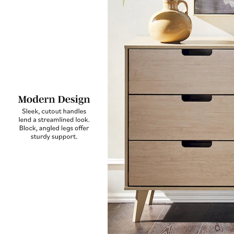 6 Drawer Dresser with Cut Out Handles