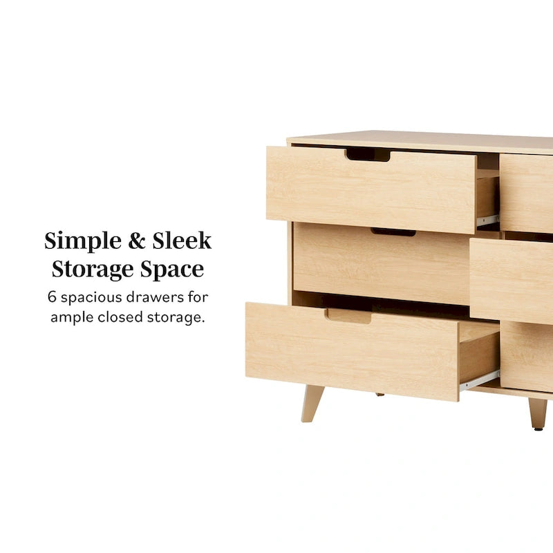 6 Drawer Dresser with Cut Out Handles