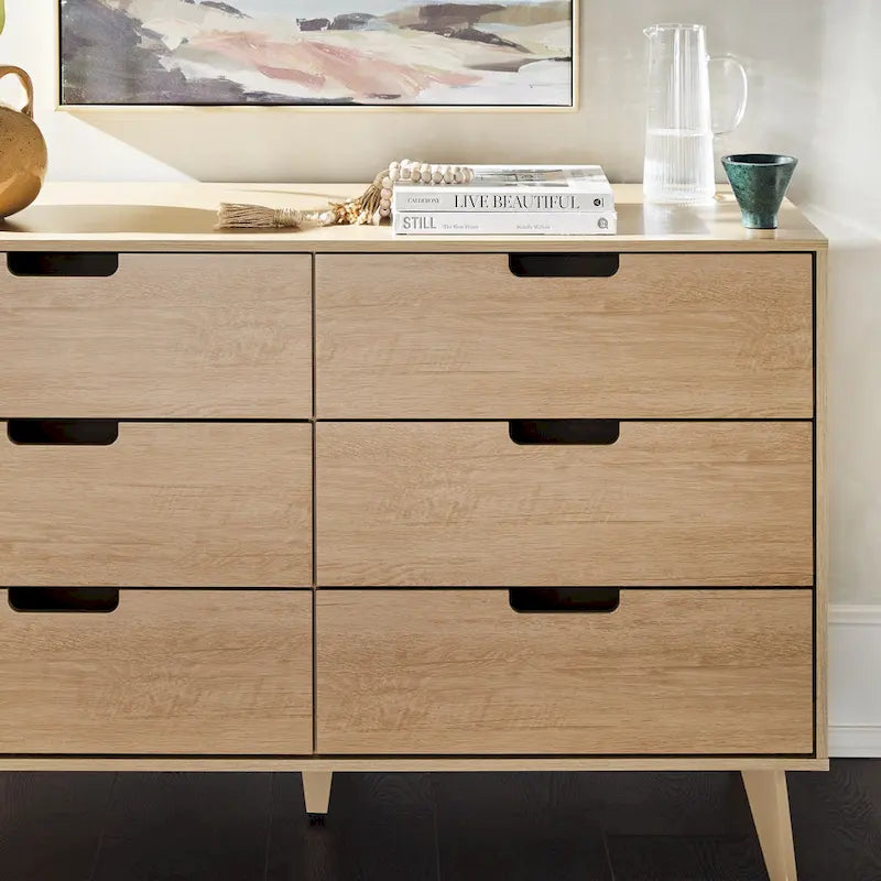 6 Drawer Dresser with Cut Out Handles