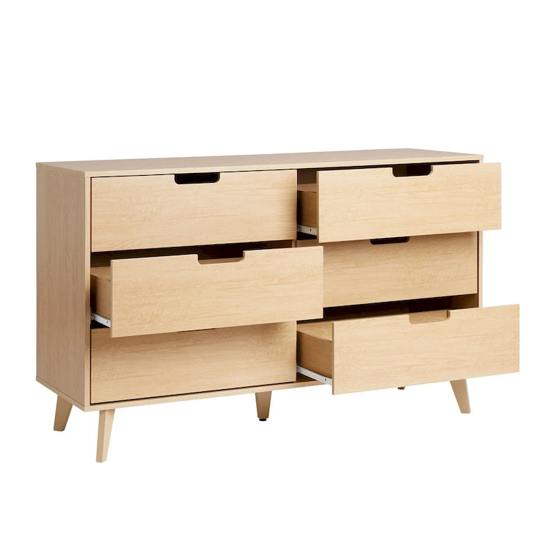 6 Drawer Dresser with Cut Out Handles