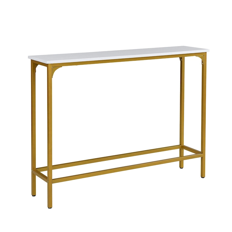 Schmaler Konsolentisch - Weiß/Gold