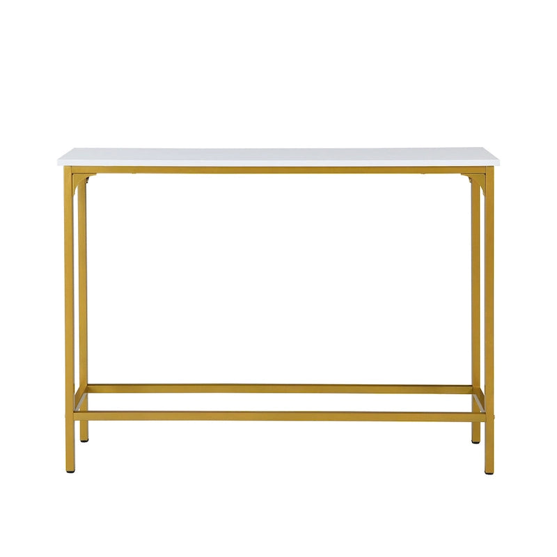 Schmaler Konsolentisch - Weiß/Gold