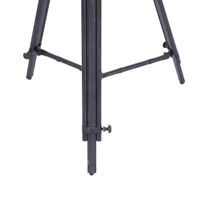 Table d'appoint en métal avec horloge et plateau en verre transparent (blanc ou noir)