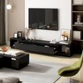 Moderner ausziehbarer TV-Schrank mit 3 Schubladen, weiß/schwarz, 65.4-106.3