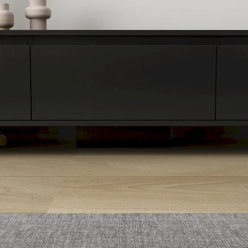 Moderner ausziehbarer TV-Schrank mit 3 Schubladen, weiß/schwarz, 65.4-106.3