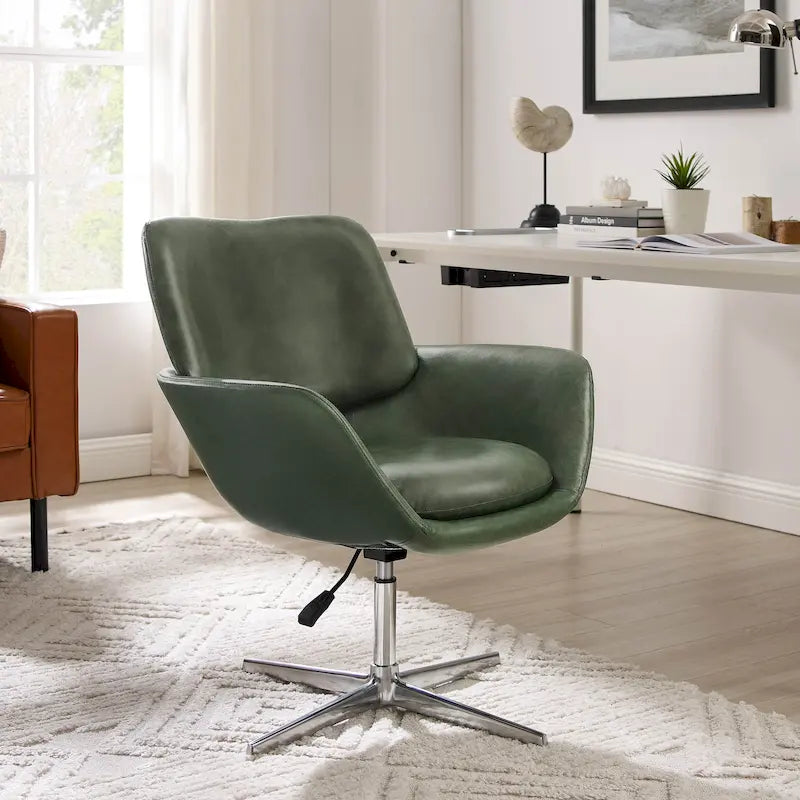 Modern Swivel & Adjustable Home Office Accent Arm Chair
