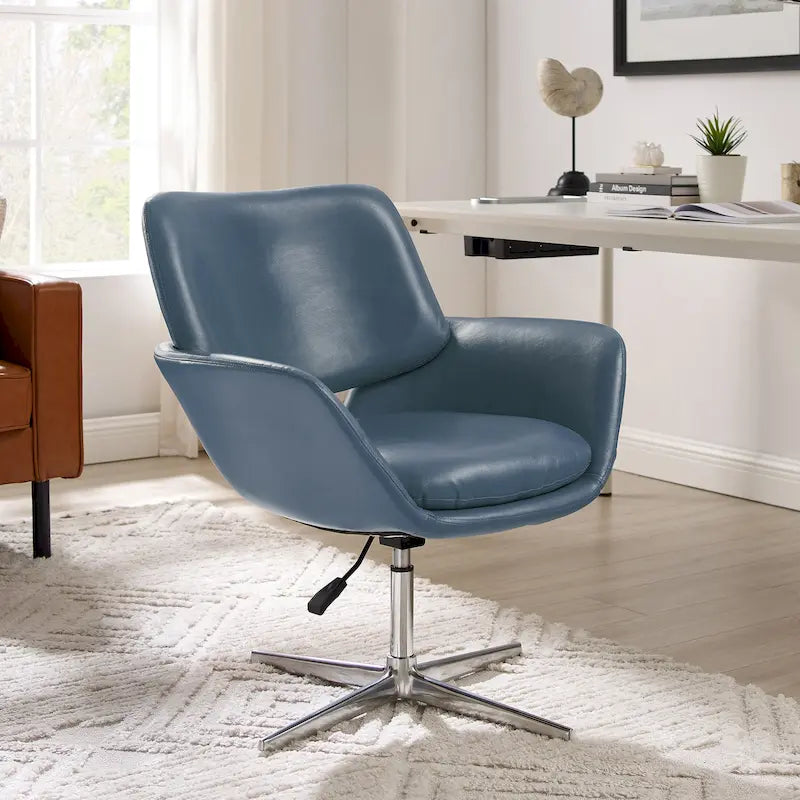 Modern Swivel & Adjustable Home Office Accent Arm Chair