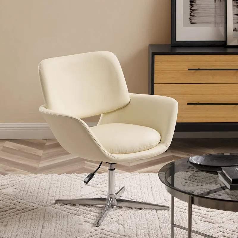 Modern Swivel & Adjustable Home Office Accent Arm Chair