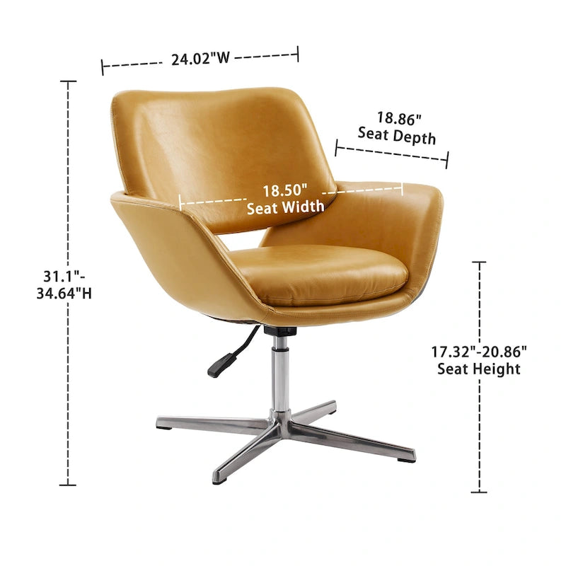 Moderner, drehbarer und höhenverstellbarer Akzent-Armlehnsessel für das Homeoffice