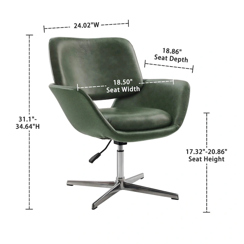 Moderner, drehbarer und höhenverstellbarer Akzent-Armlehnsessel für das Homeoffice