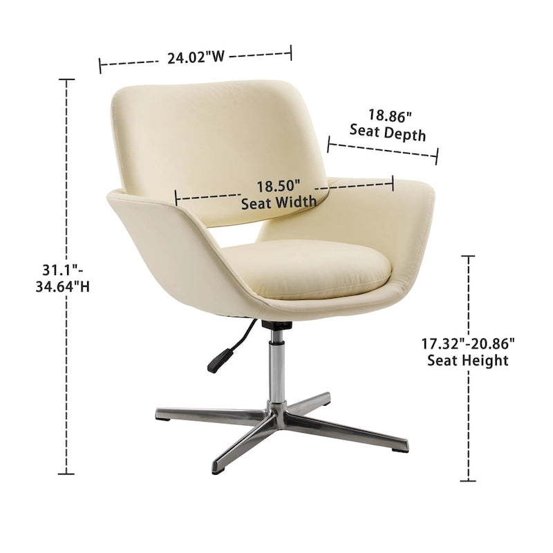 Moderner, drehbarer und höhenverstellbarer Akzent-Armlehnsessel für das Homeoffice