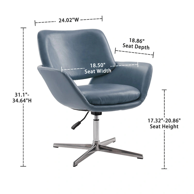 Moderner, drehbarer und höhenverstellbarer Akzent-Armlehnsessel für das Homeoffice