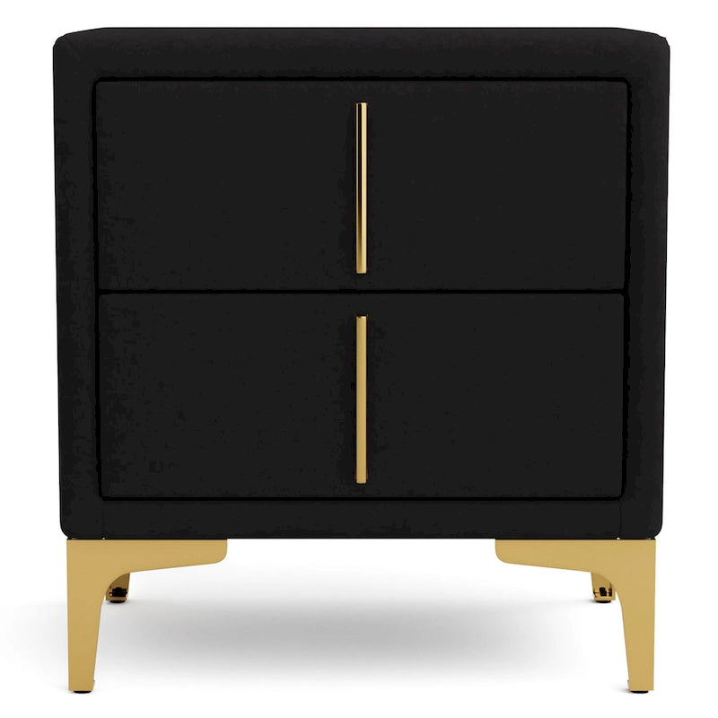 Two-drawer fabric nightstand