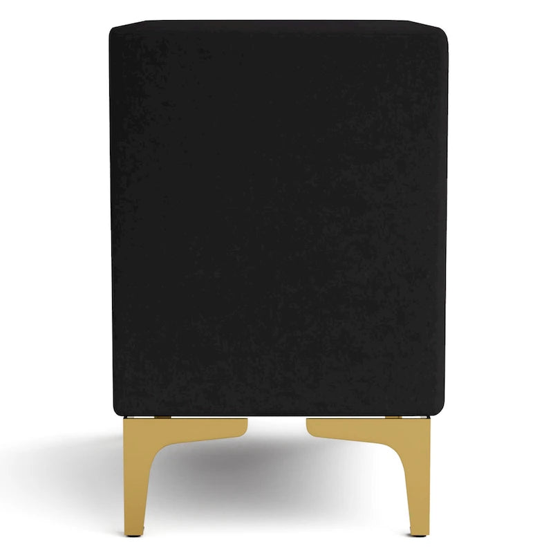 Two-drawer fabric nightstand