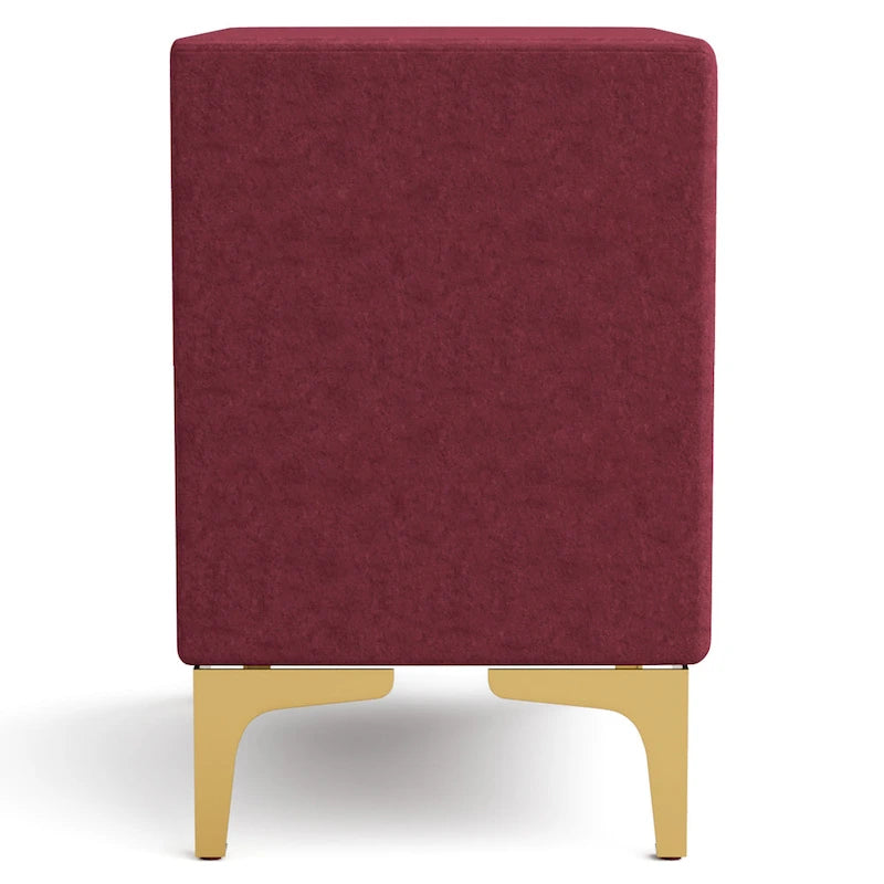 Two-drawer fabric nightstand