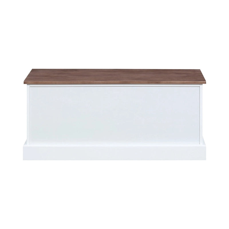 Banc de rangement à 3 tiroirs, marron et blanc patinés