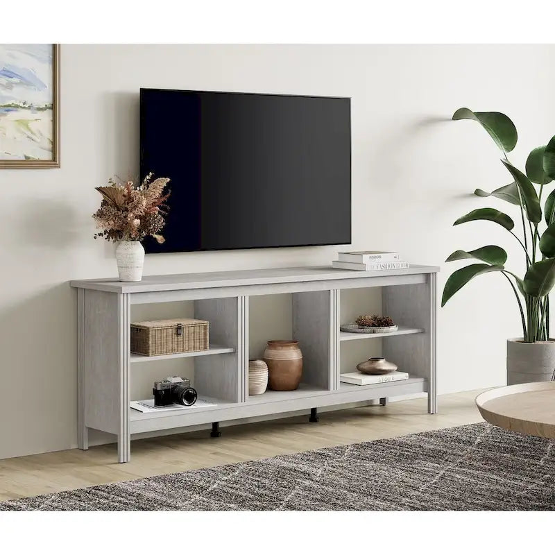 Meuble TV classique de 70 pouces, console TV pour téléviseur de 75 pouces avec LED