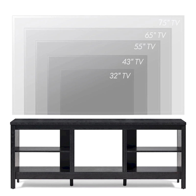 Meuble TV classique de 70 pouces, console TV pour téléviseur de 75 pouces avec LED