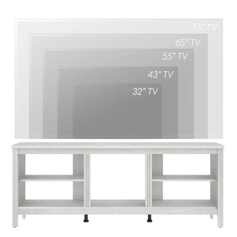 Meuble TV classique de 70 pouces, console TV pour téléviseur de 75 pouces avec LED