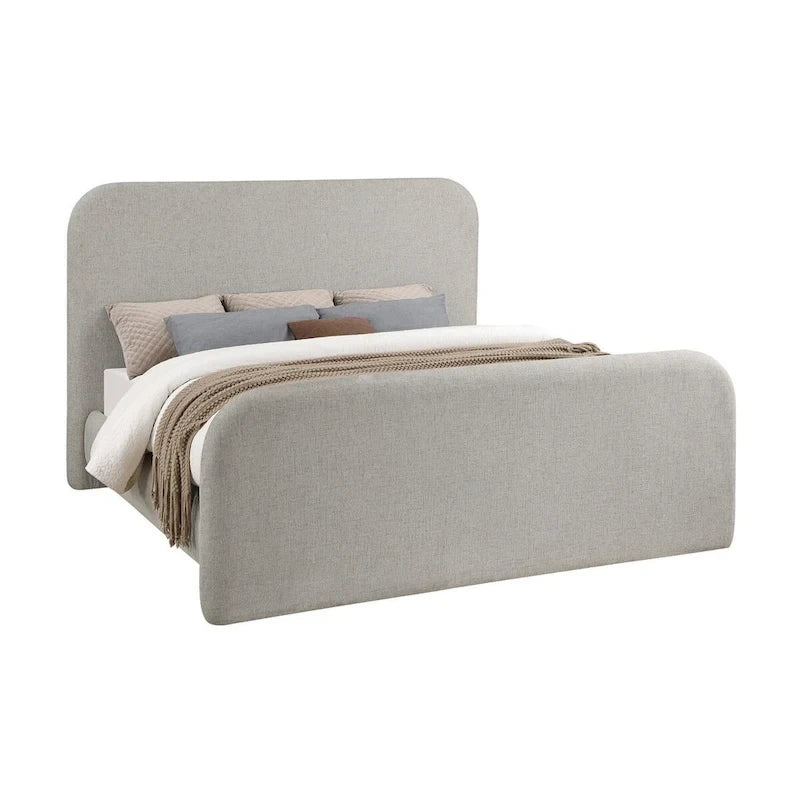 Gepolstertes Plattformbett in Grau